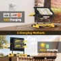 Соларна LED акумулаторна работна лампа Sararoom, 100W, 5 режима, сгъваема дръжка, IP65, снимка 3