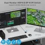 Двоен монитор HDMI+Displayport KVM превключвател 2 монитора, снимка 4
