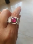 Стилен мъжки пръстен с рубин, снимка 6