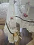 Чисто нова немска покривка каре от фин тюл с бродерия Papyrus Blumensaat Design – 102/102 см, снимка 1