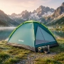 Двуместна лека къмпинг палатка с комарник и чанта за пренасяне, 205x145x100см, снимка 3