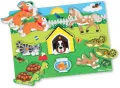 Дървен пъзел Melissa and Doug Домашни животни с дръжки, снимка 2