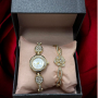 Красиви комплекти от дамски часовник с гривна в елегантен дизайн с камъни цирконии , снимка 4