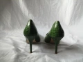 № 40 дамски обувки на висок ток имитация на крокодилска кожа в зелен цвят CATWALK, снимка 9