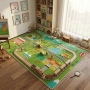 Детски килим "ЖП Гара" 120х160см – Яркозелен с влакчета и релси, Противоплъзгащ и Миещ се, снимка 6