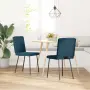 vidaXL Трапезни столове, 2 бр, сини, кадифе, снимка 2