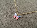 Колие с висулка цветна пеперуда и послание, снимка 10
