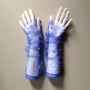 Дамски ръкавици без пръсти от син тюл с бели мъниста- 3009, снимка 1 - Ръкавици - 44818035