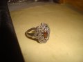 СТАР РУБИНЕН СРЕБЪРЕН АРТ ДЕКО СКЪПОЦЕНЕН ПРЪСТЕН ОКСИДИРАНО СРЕБРО 925 и ПЕЧАТ CW за КАМЪКА 27328, снимка 2