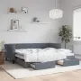 vidaXL Дневно легло с уширение и чекмеджета, без матрак, 90x200 см, снимка 2