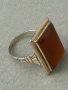 Разкошен сребърен позлатен пръстен с естествен камък Сердолик  , снимка 4