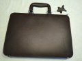 Мъжка чанта за документи/лаптоп от истинска тъмно кафява кожа