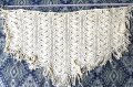 Ръчно плетени шалове-триъгълни, с ресни, бели, снимка 1