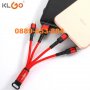 Premium KLGO кабел ключодържател 3в1 iphone type-c microusb зарядно