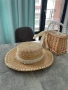 Сламена дамска шапка с декорация от перли, снимка 3