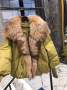 Ново зимно яке с естествена качулка лисица и гъши пух, снимка 1 - Якета - 44610893