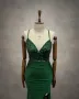 Зелена дамска рокля , снимка 2