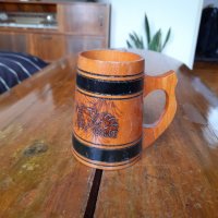 Стара дървена чаша,халба, снимка 1 - Други ценни предмети - 40123941