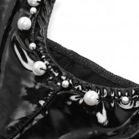 Еротично латексово / кожено боди с перли и отворено дъно , снимка 5 - Други - 35345069