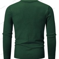Мъжки ежедневен едноцветен пуловер с половин цип и стояща яка, 10цвята - 023, снимка 3 - Пуловери - 42784816