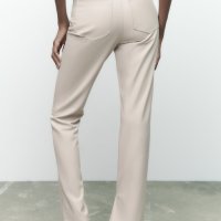 Нов Zara кожен панталон с цепки, размер 38(S/M), снимка 4 - Панталони - 42526902