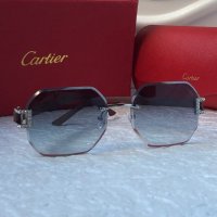 Cartier 2022 прозрачни дамски слънчеви очила Осмоъгълник с камъни, снимка 5 - Слънчеви и диоптрични очила - 38809240