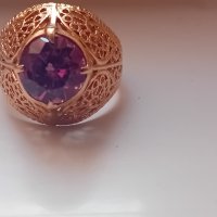Руски каталожен   златен ажурен пръстен 583, снимка 8 - Пръстени - 44481378