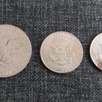 Лот от три монети One Dollar, Half Dollar, снимка 1 - Нумизматика и бонистика - 31774630