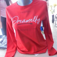 памучна блузка в червено, снимка 3 - Блузи с дълъг ръкав и пуловери - 38272384