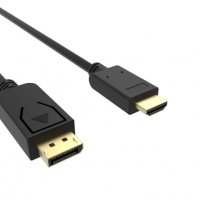 Кабел DP - HDMI 1.8м ver: 4K 60Hz Черен VCom SS001189 Cable DP M - HDMI M, снимка 1 - Кабели и адаптери - 33988132