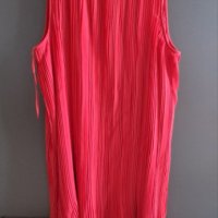 Червена солей, плисирана рокля Л ХЛ размер , снимка 3 - Рокли - 42655452