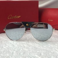 Cartier 2022 мъжки слънчеви очила с кожа, снимка 7 - Слънчеви и диоптрични очила - 37370352