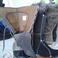 КАТО НОВИ  водоустойчиви апрески SOREL® Snow Boots original, 35 - 36 топли боти,100% естествена кожа, снимка 12 - Дамски апрески - 39618929