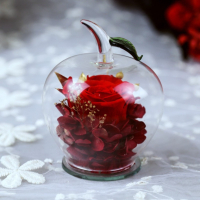 🌹💚🌹Вечна Роза в стъклена ябълка YSH F ❤️За всеки повод , снимка 1 - Декорация за дома - 44567607