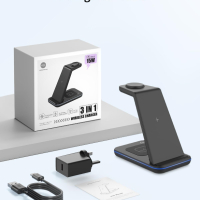  JoyGeek Безжично зарядно устройство за Samsung, 3 в 1, черно, снимка 9 - Безжични зарядни - 44641339