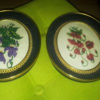 Два ретро гоблена с изпъкнало стъкло, цветя, различни, снимка 10 - Гоблени - 30158742