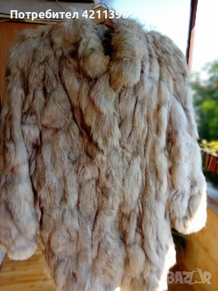 Кожено палто сребърна лисица, снимка 1