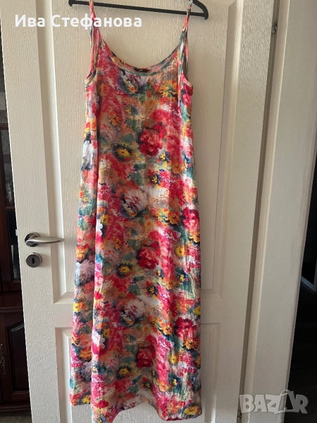Нова разкошна дълга ежедневна елегантна рокля флорален принт цветя вискоза , снимка 1