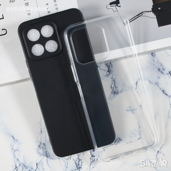 Honor 70 Lite - Силиконов Прозрачен Кейс Черен Матов Кейс, снимка 1