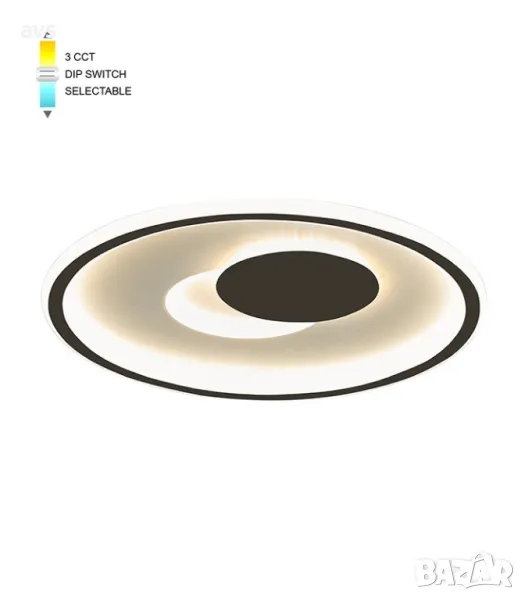 LED плафон кръгъл 52W 3000K-6000K VITO черно и бяло, снимка 1