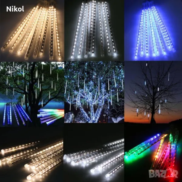 Лед висулки падащ сняг, снимка 1