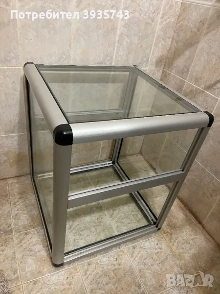 Маса алуминий помощна етажерка витрина, снимка 1