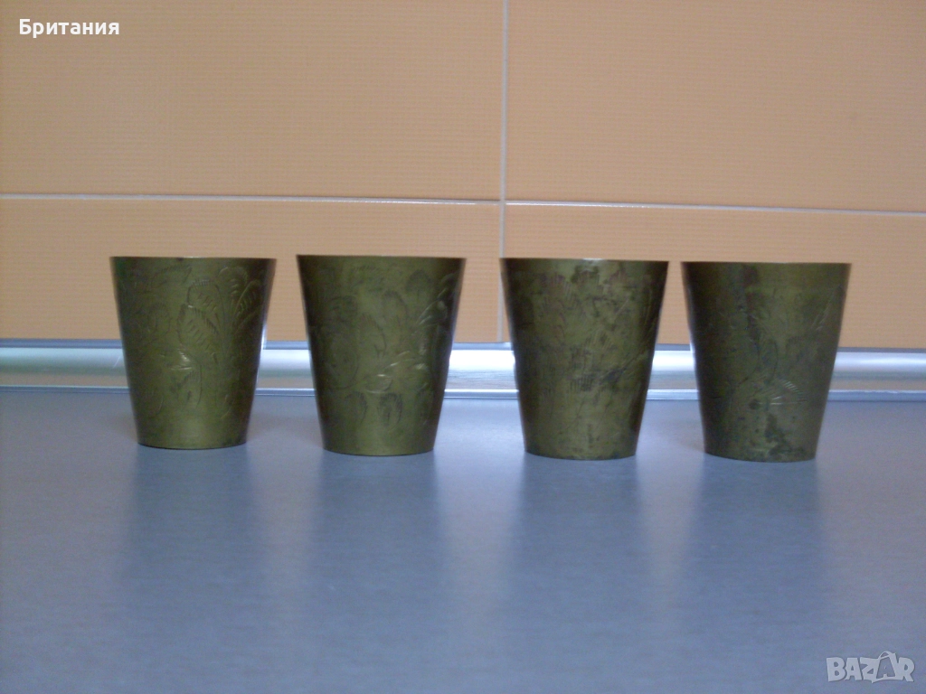 Бронзови чаши- 4бр. комплект., снимка 1