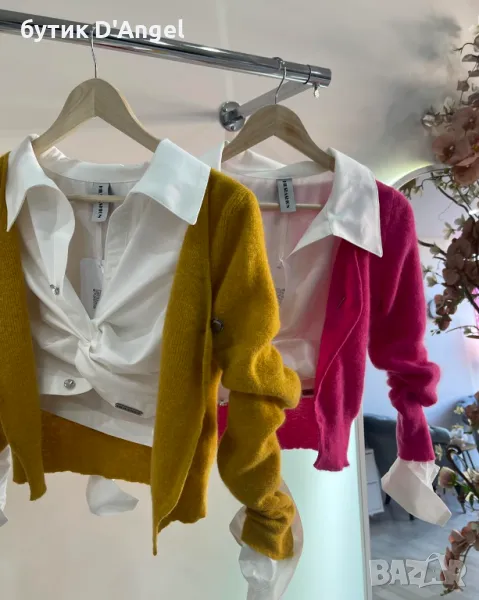 ГОРЧИЦА Kъса жилетка от меко плетиво с аксесоар игла, снимка 1