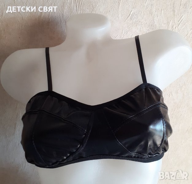 Нов кожен / лачен сутиен . Нов еротичен  комплект., снимка 1