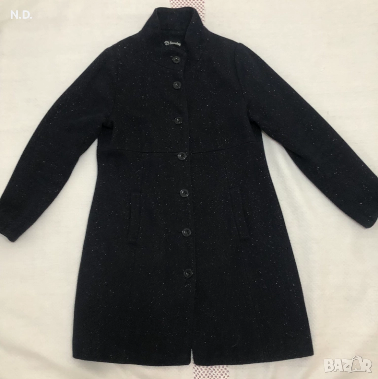Дамско зимно черно вълнено палто Scarabey, 75% вълна, размер М, снимка 1