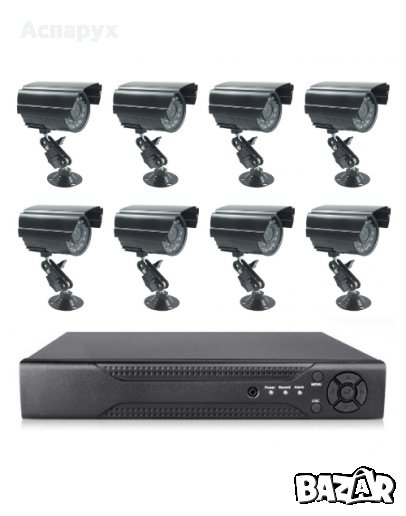 Видеонаблюдение с 8бр. CCTV камери с интернет и 3G преглед от телефон, снимка 1