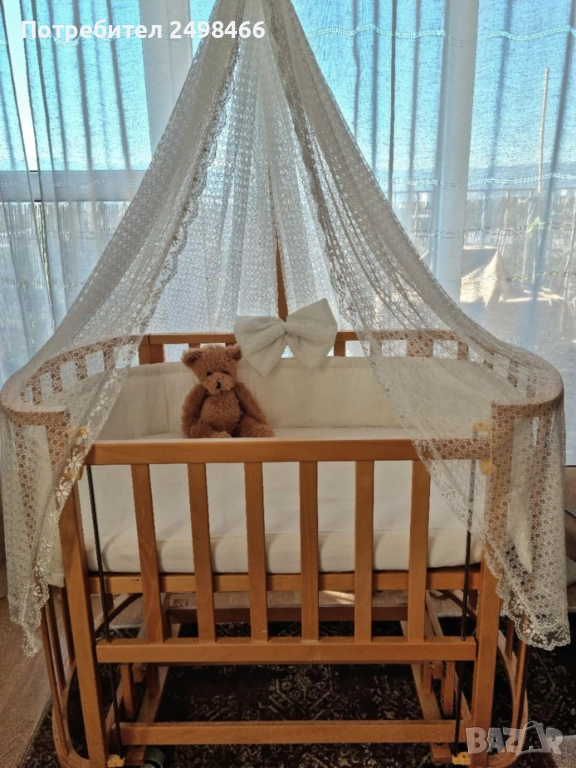 БЕБЕШКО ЛЕГЛО-ЛЮЛКА Натурално дърво Tahterevalli, снимка 1