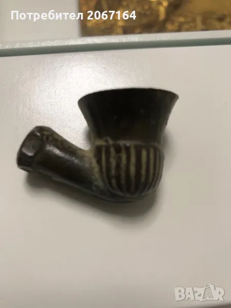 Османска бронзова лула, снимка 1