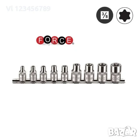 Вложки E къси 3/8 от E4 до E14 к-т 9 части, снимка 1